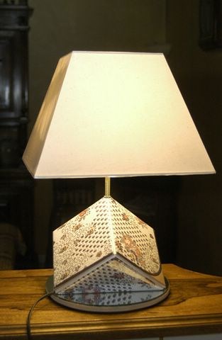 Lampe ceramique - décor "tissu provençal - soleïado"